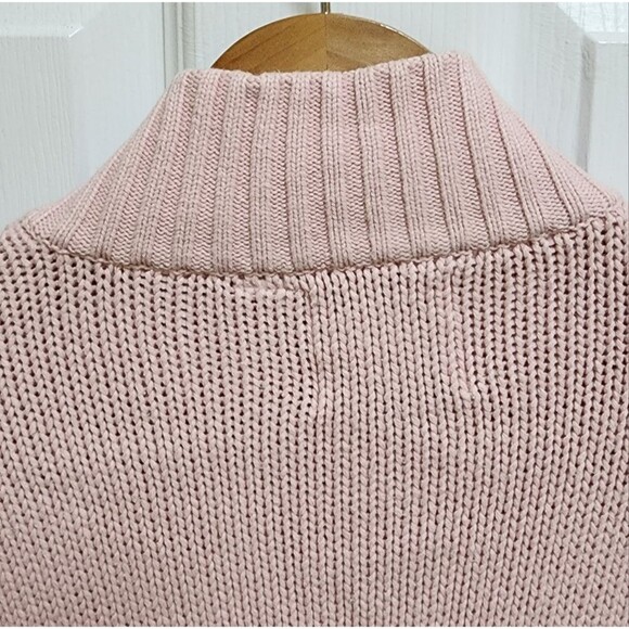 Storybook Knits Sweater Womens 2X Pink Cable Knit Cardigan Full Zip Rhinestones - Picture 4 of 14